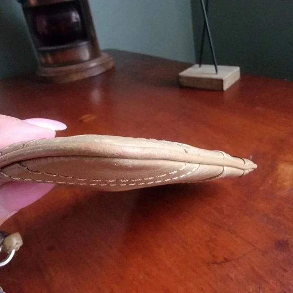 Coach Tan Leather Embossed Wristlet with Hangtag - Picture 9 of 14